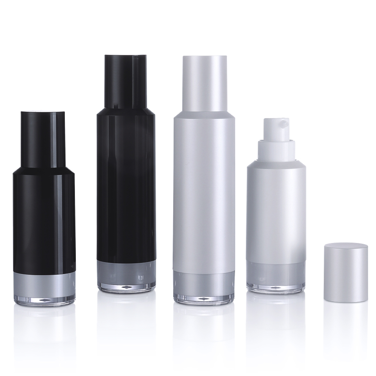 15 ml 30 ml Luxury Plastic PP Black Matte Lotion Airless Pump Bottle For Skin Care Packaging L07