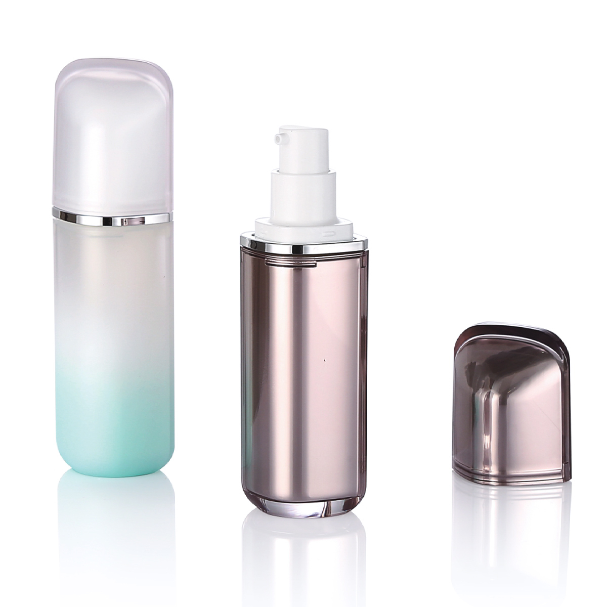30 ml kosmetiska burkar plastiska hudvård flaskor tonerflaskor gradient lotionflaskor med pump L14
