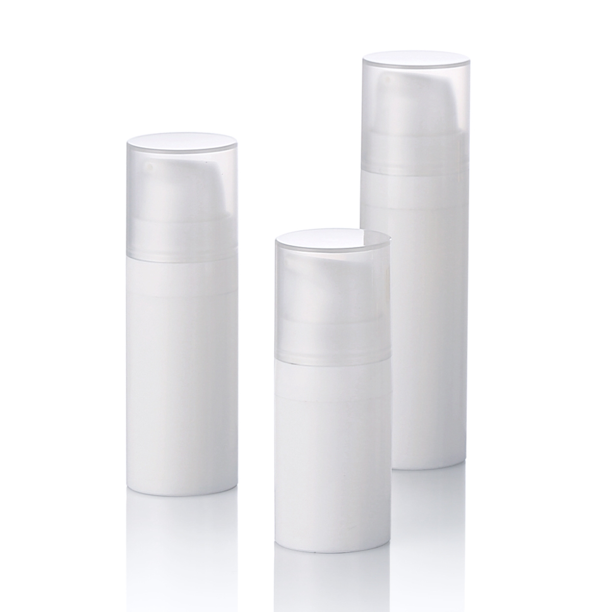 5 ml 10 ml 15 ml luftlös pumpflaskefyllningsbara resebehållare White PP Eye Serum Bottle L15