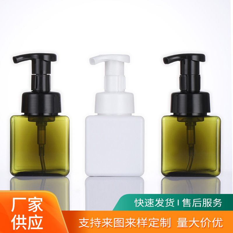 Anpassad 100 ml Square Plastic Bottle Press Hand Sanitizer Lotion Bottle Foam Pump Separat flaska