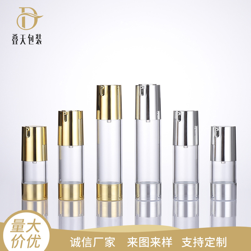 Resedräkt Makeup Bottle 15 30 50 ml Press Type Lotion Bottle Exempel U Typ Vakuumflaskan Lotionflaska